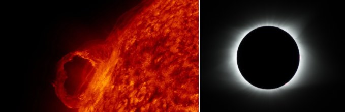 protuberanza e corona solare