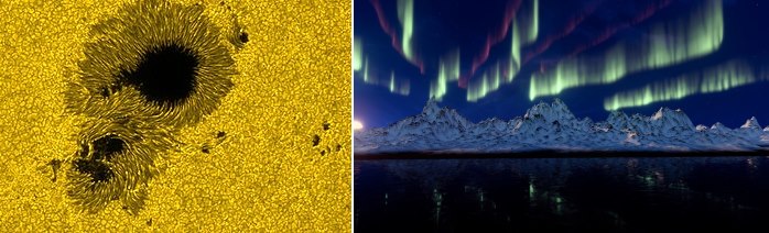 macchie solari e aurora boreale