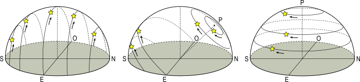 percorso delle stelle alle diverse latitudini