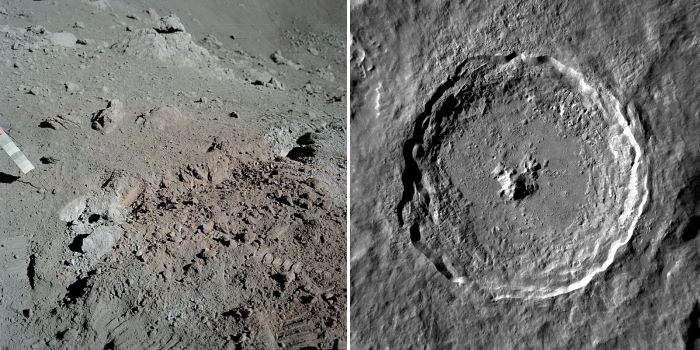 superficie lunare e cratere