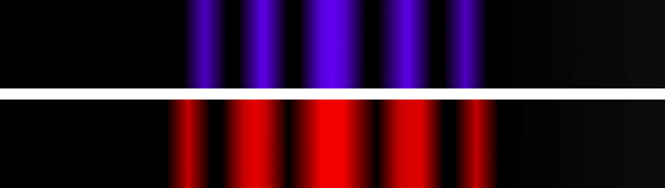 frange di interferenza viola e rosso