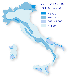 precipitazioni in Italia